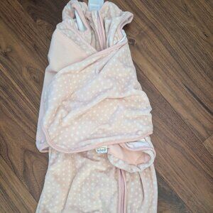 Halo Fleece Sleepsack light pink with white dots